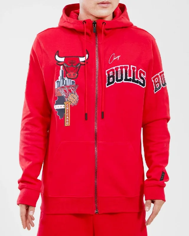 NBA CHICAGO BULLS HOMETOWN FZ HOODIE (RED)