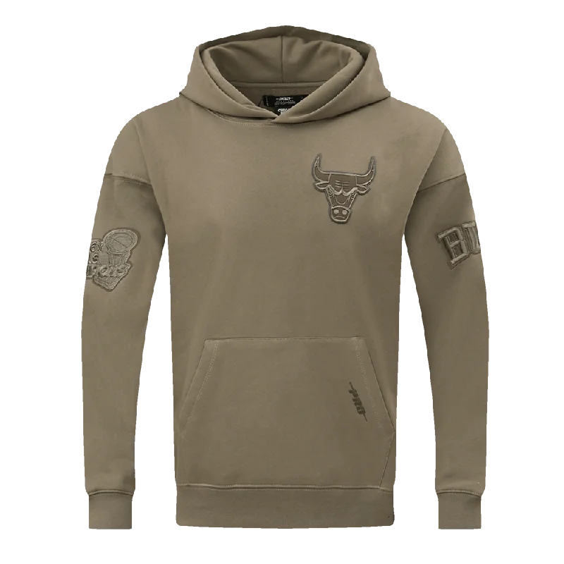 NBA CHICAGO BULLS NEUTRAL DROP SHOULDER FLC PO HOODIE (DARK TAUPE)