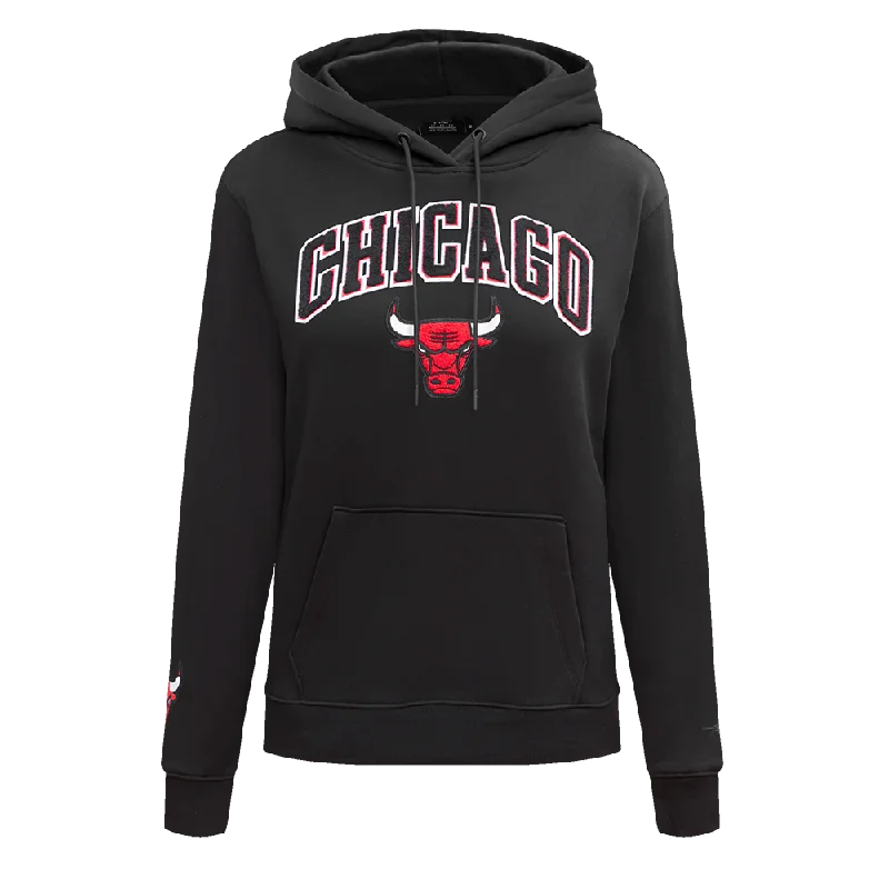 NBA CHICAGO BULLS CLASSIC WOMEN'S PO HOODIE (BLACK)