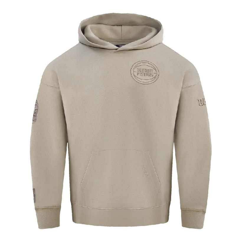 NBA DETROIT PISTONS NEUTRAL DROP SHOULDER FLC PO HOODIE (TAUPE)