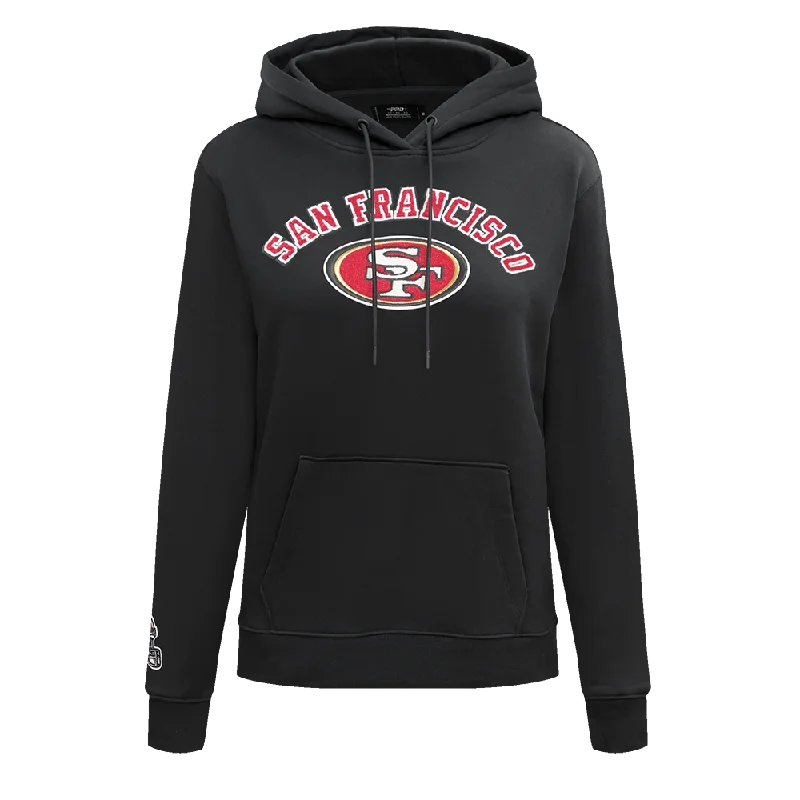 NFL SAN FRANCISCO 49ERS CLASSIC WOMEN'S PO HOODIE (BLACK)