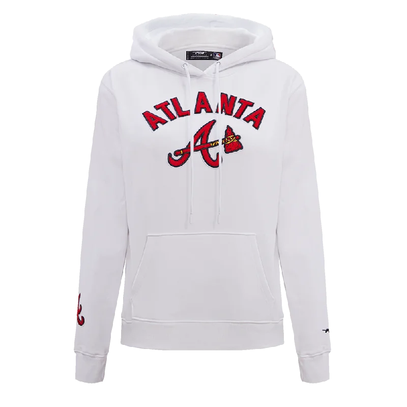 MLB ATLANTA BRAVES CLASSIC WOMEN'S PO HOODIE (WHITE)