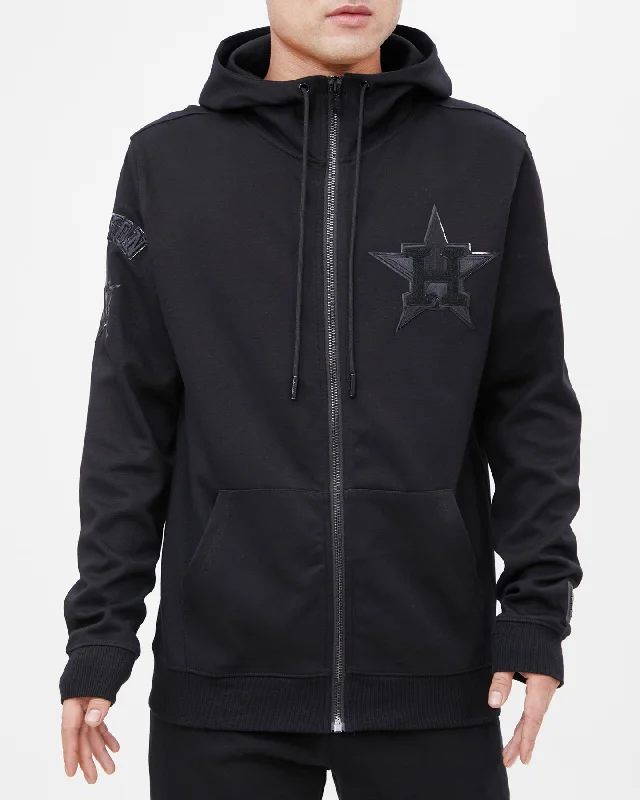 MLB HOUSTON ASTROS TRIPLE BLACK FZ HOODIE (TRIPLE BLACK)