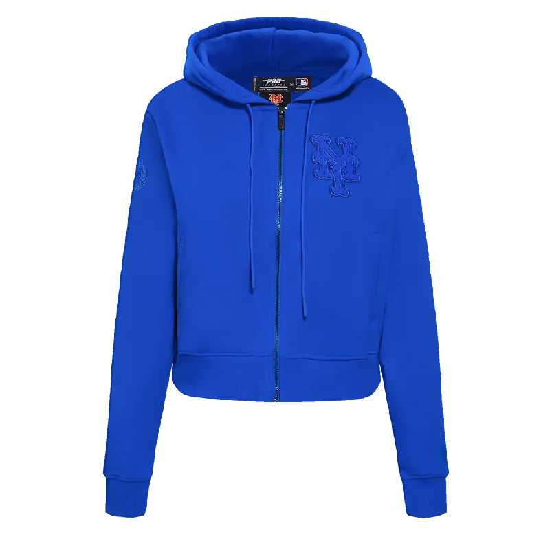 MLB NEW YORK METS TRIPLE TONAL WOMEN'S DK FZ HOODIE (ROYAL BLUE)