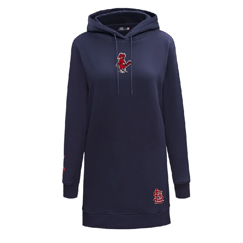 MLB ST. LOUIS CARDINALS CLASSIC WOMEN'S PO HOODIE DRESS (MIDNIGHT NAVY)