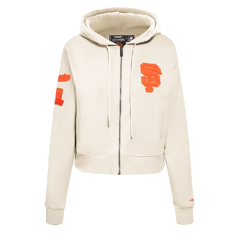 MLB SAN FRANCISCO GIANTS TRIPLE TONAL WOMEN'S DK FZ HOODIE (EGGSHELL)