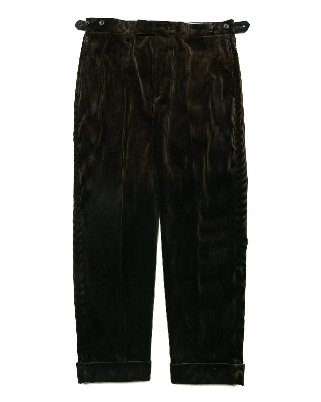 Beams Plus Ivy Trousers Ankle-Cut Corduroy Dark Brown