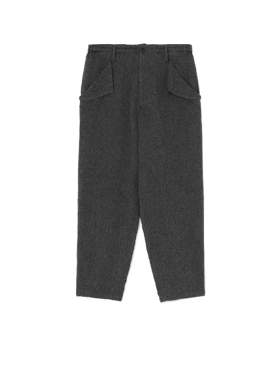 C/SOFT TWEED M-SEAM FLAP POCKET PANTS