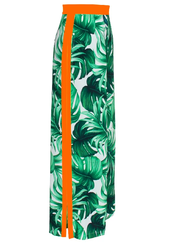 Jungle - Monstera White / Green Pants (Neon Orange)