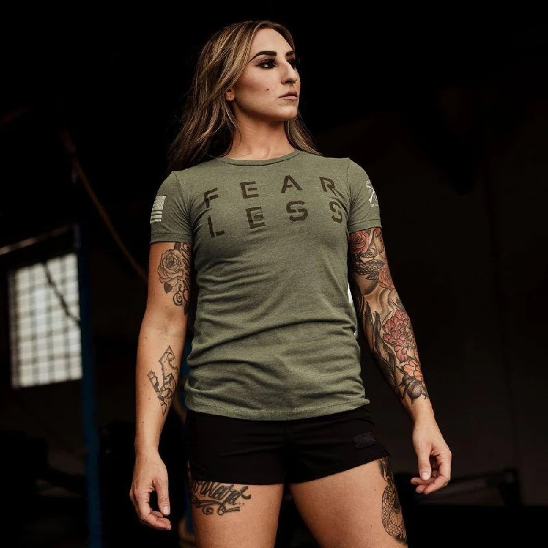 Women's Fear Less Training T-Shirt- Military Green