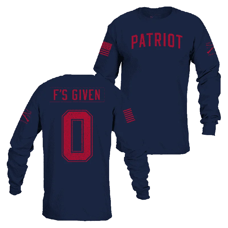 Zero F's Given Long Sleeve - Midnight Navy