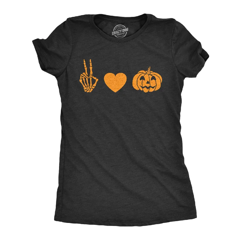 Peace Love Jack-O-Lantern Women's T Shirt