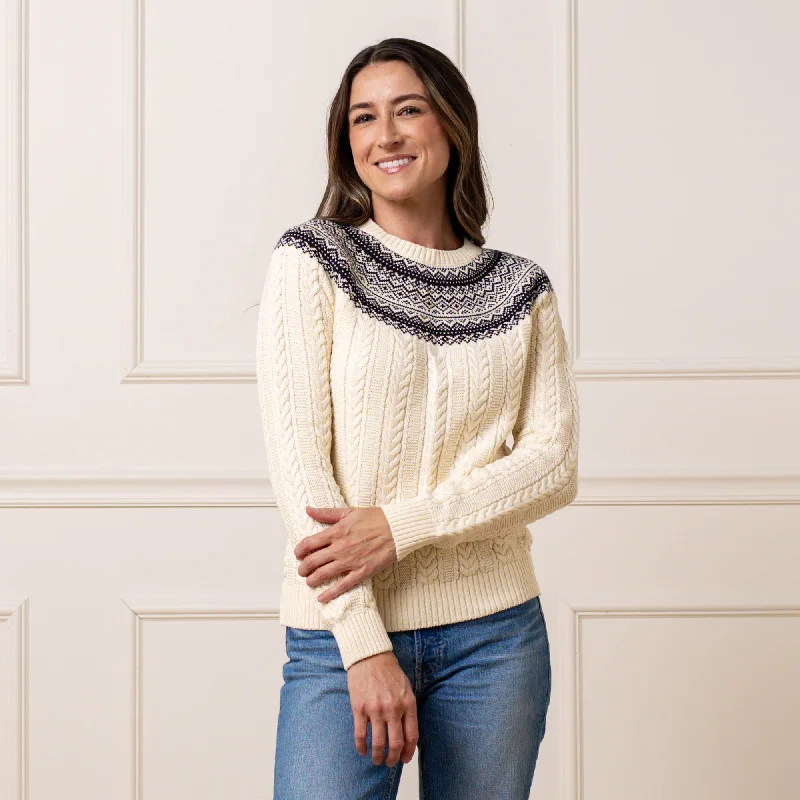 Organic Fair Isle Cable Sweater