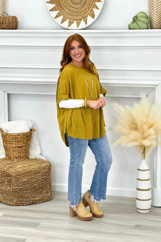 Avocado Round Neck Dolman Sweater