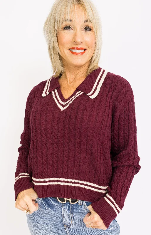 Chic Moment Sweater, BROWN/IVORY