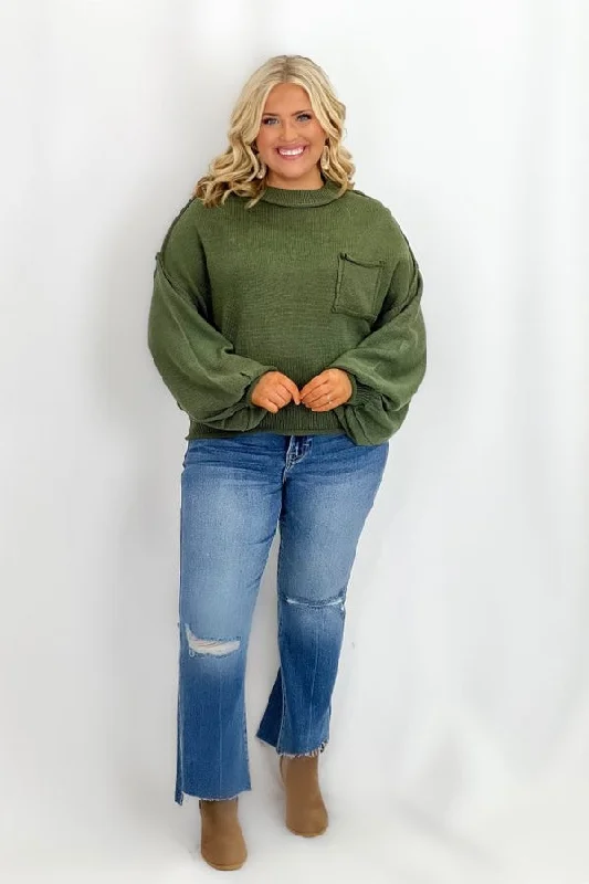 Parsley Herb Pocket Oversized Sweater