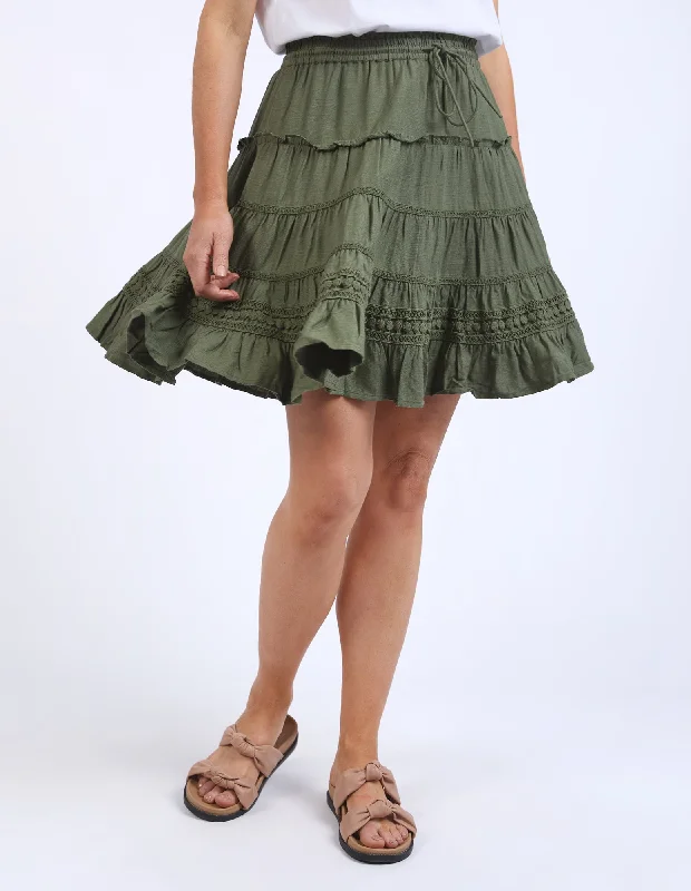 Market Lace Trim Skirt Clover