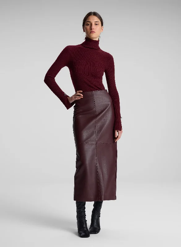 Marta Leather Midi Skirt