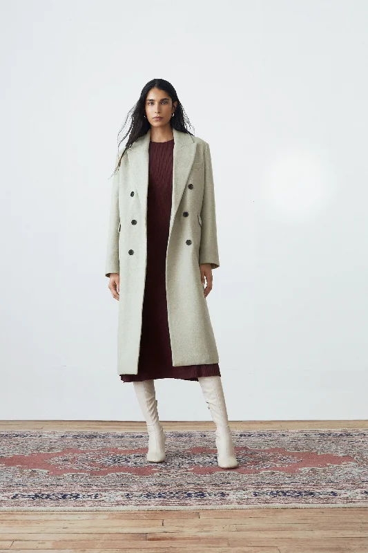 The Frances Recycled Wool Topcoat in Light Greige