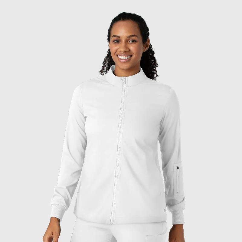 Boundless Women's Warm Up Scrub Jacket - White