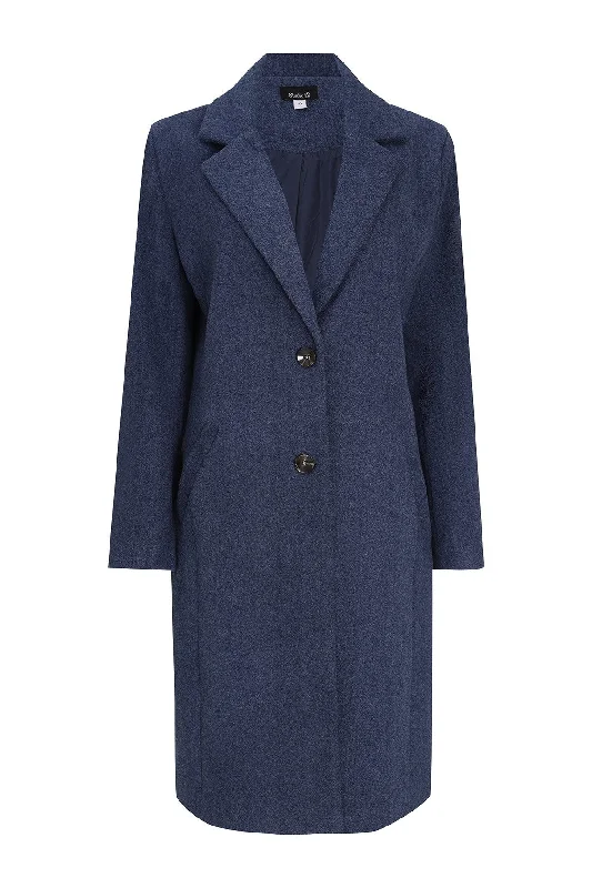 Poly Viscose fully lined Coat | INDIGO | 8022ZR