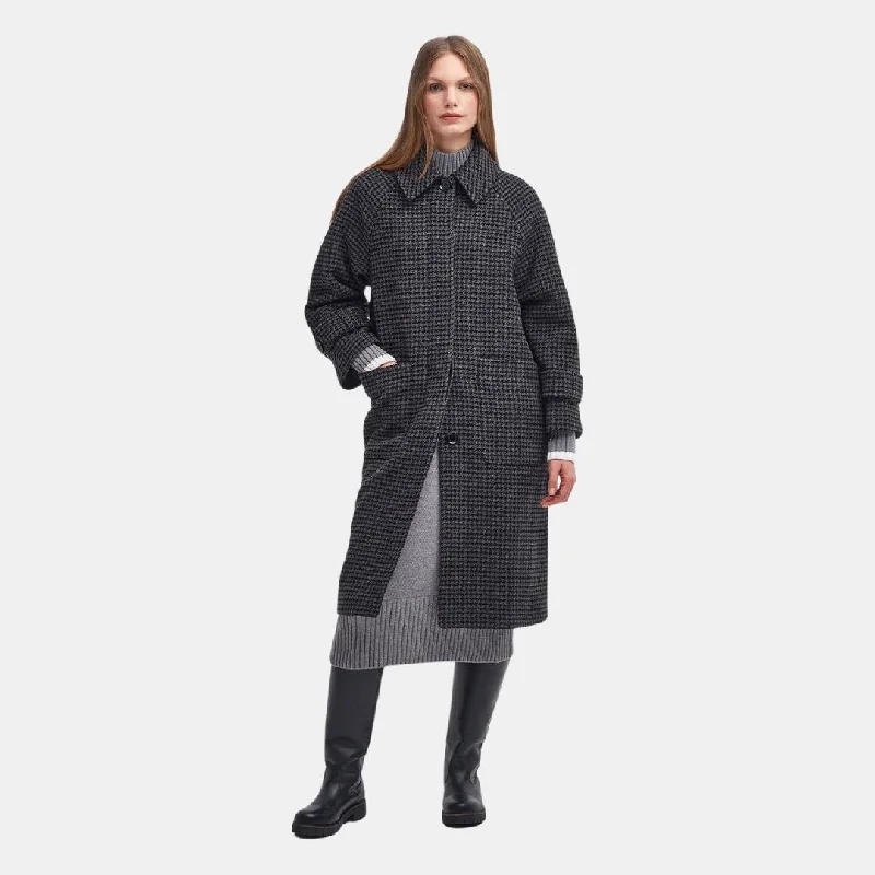 Veronica Wool Car Coat (Charcoal Dogtooth)